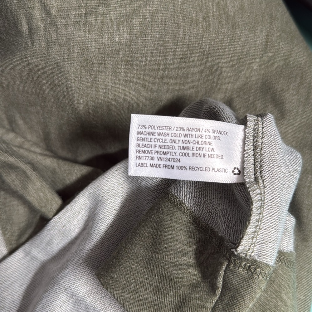 NWT A New Day Three Quarter Sleeve Olive Heather Ruched Tie Waist Dress - Picture 13 of 13